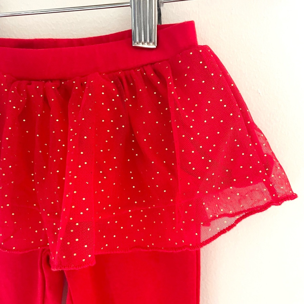 3/$20💥NEW Glitter Tutu Leggings, Gold Polka Dots, Red Tulle Skirt, Jersey Tights